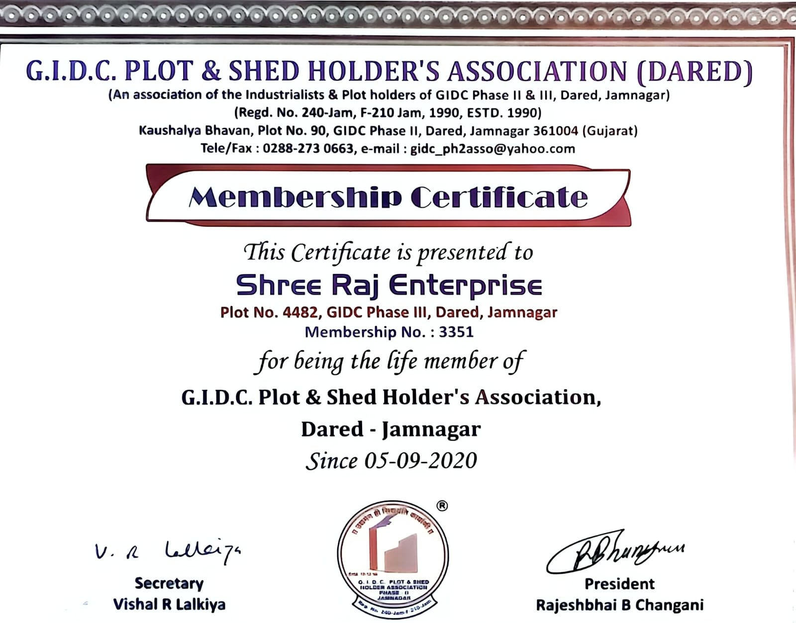 Certificate